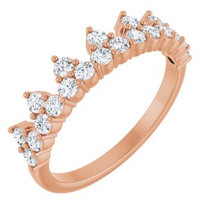 White, Yellow or Rose Gold 0.6CTW Lab-Grown Diamond Stackable Ring