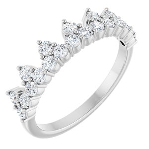 White, Yellow or Rose Gold 0.6CTW Lab-Grown Diamond Stackable Ring