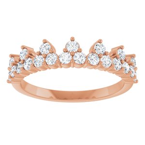 White, Yellow or Rose Gold 0.6CTW Lab-Grown Diamond Stackable Ring