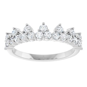 White, Yellow or Rose Gold 0.6CTW Lab-Grown Diamond Stackable Ring