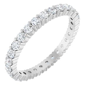 14K White 9/10 CTW Lab-Grown Diamond Eternity Band