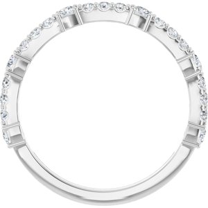 14K White 1/2 CTW Natural Diamond Anniversary Band