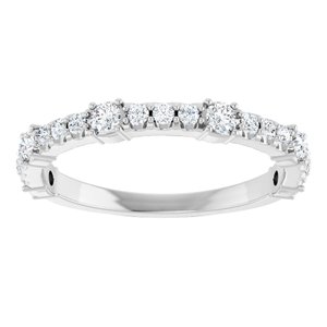 14K White 1/2 CTW Natural Diamond Anniversary Band