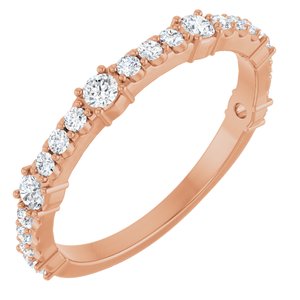 14K Rose 1/2 CTW Natural Diamond Anniversary Band