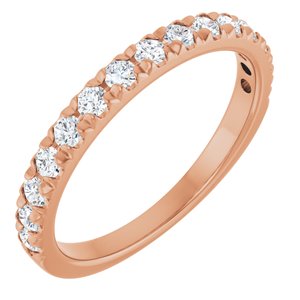 14K Rose 3/8 CTW Natural Diamond Anniversary Band