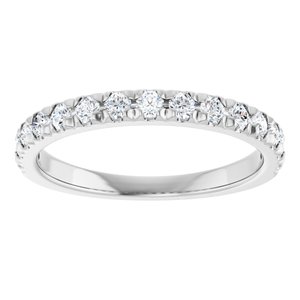 14K White 3/8 CTW Natural Diamond Anniversary Band