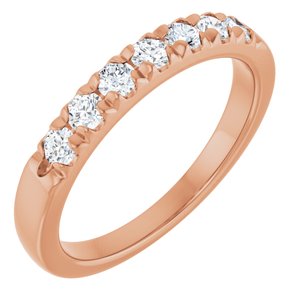 14K Rose 3/8 CTW Natural Diamond Anniversary Band