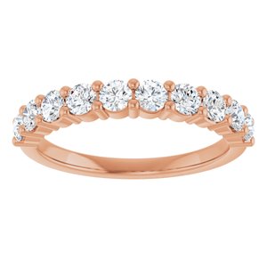 Rose Gold 3/4 CTW Natural Diamond Anniversary Band