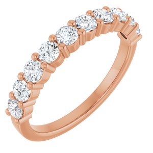 Rose Gold 3/4 CTW Natural Diamond Anniversary Band