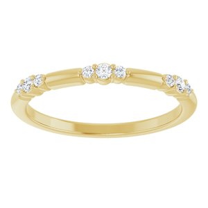 14K White, Yellow or Rose Gold 0.125CTW Lab-Grown Diamond Stackable Ring