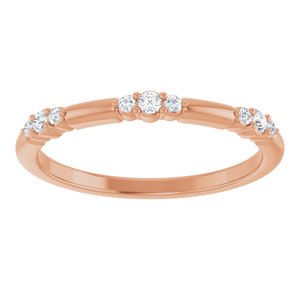 14K White, Yellow or Rose Gold 0.125CTW Lab-Grown Diamond Stackable Ring