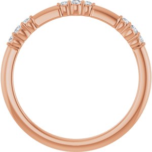 14K White, Yellow or Rose Gold 0.125CTW Lab-Grown Diamond Stackable Ring