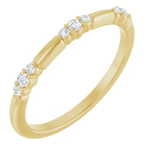 14K White, Yellow or Rose Gold 0.125CTW Lab-Grown Diamond Stackable Ring