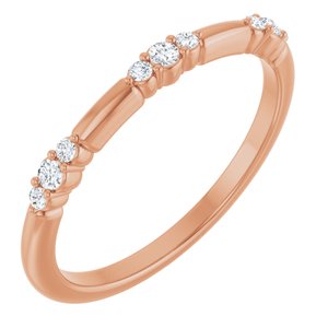 14K White, Yellow or Rose Gold 0.125CTW Lab-Grown Diamond Stackable Ring