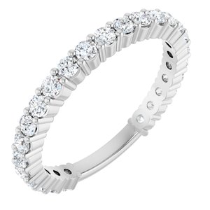 14K White 3/4 CTW Lab-Grown Diamond Anniversary Band