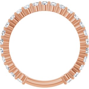 14K Rose 3/4 CTW Lab-Grown Diamond Anniversary Band