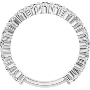 14K White 1 1/2 CTW Natural Diamond Anniversary Band