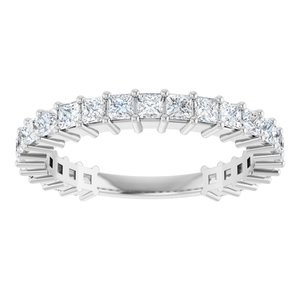 14K White 1 1/4 CTW Natural Diamond Anniversary Band