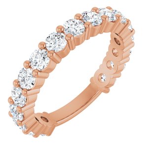 14K Rose 1 1/2 CTW Natural Diamond Anniversary Band