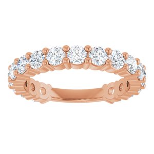 14K Rose 1 1/2 CTW Natural Diamond Anniversary Band