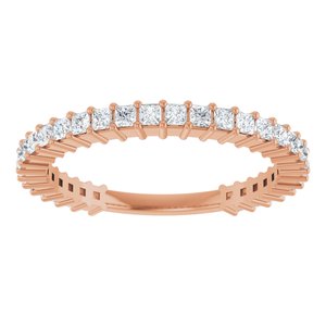 14K Rose 3/4 CTW Natural Diamond Anniversary Band