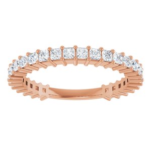 14K Rose 9/10 CTW Natural Diamond Anniversary Band