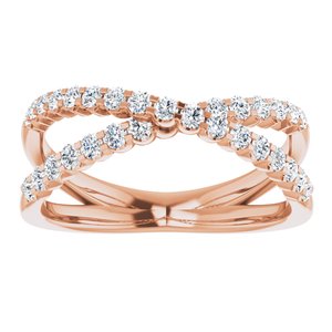 14K White, Yellow or Rose Gold 0.5CTW Lab-Grown Diamond Criss-Cross Ring