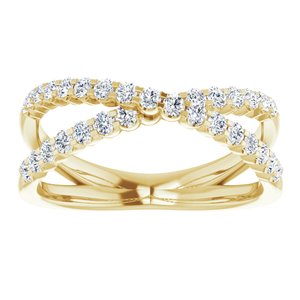 14K White, Yellow or Rose Gold 0.5CTW Lab-Grown Diamond Criss-Cross Ring