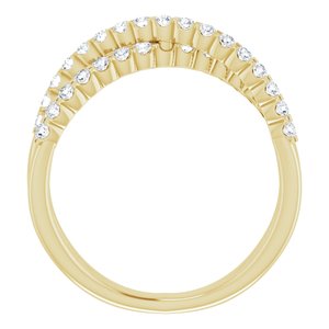 14K White, Yellow or Rose Gold 0.5CTW Lab-Grown Diamond Criss-Cross Ring