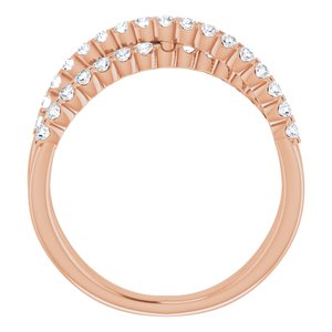 14K White, Yellow or Rose Gold 0.5CTW Lab-Grown Diamond Criss-Cross Ring