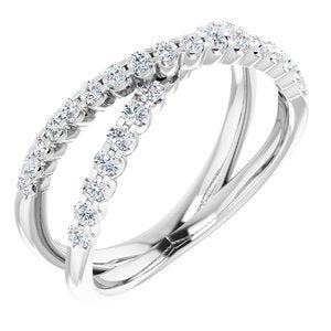 14K White, Yellow or Rose Gold 0.5CTW Lab-Grown Diamond Criss-Cross Ring