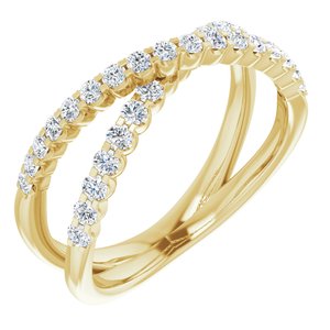 14K White, Yellow or Rose Gold 0.5CTW Lab-Grown Diamond Criss-Cross Ring