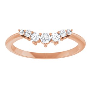 14K Rose 1/5 CTW Lab-Grown Diamond Contour Band