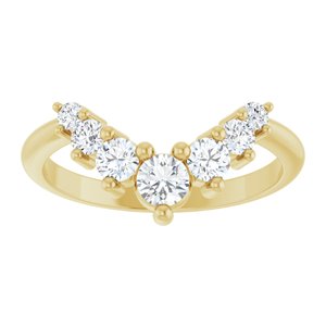 14K Yellow 1/2 CTW Natural Diamond Contour Band