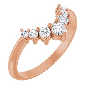 14K Rose 1/3 CTW Natural Diamond Contour Band