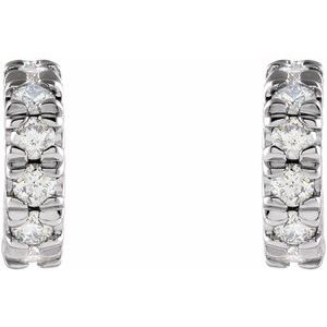 0.25 CTW Natural Diamond French-Set Huggie Hoop Earrings