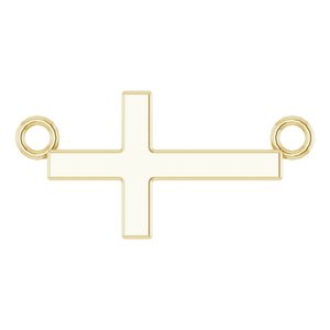 14K Yellow 12x5.9 mm Sideways Cross 16-18" Necklace