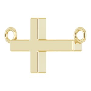 14K Yellow 12x5.9 mm Sideways Cross 16-18" Necklace