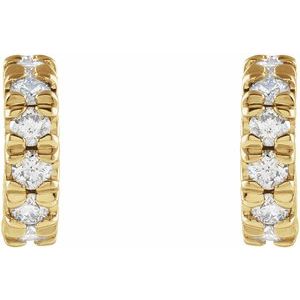 14K White, Yellow or Rose Gold 0.25CTW Lab-Grown Diamond French-Set Huggie Hoop Earrings