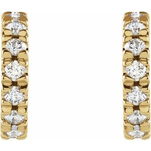 14K Yellow, White or Rose Gold 0.33 CTW Lab-Grown Diamond French-Set 10 mm Huggie Hoop Earrings