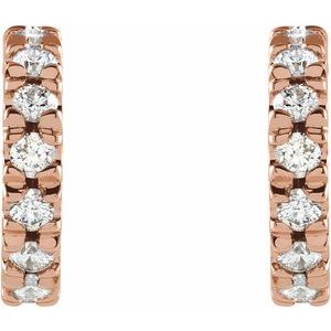 14K Yellow, White or Rose Gold 0.33 CTW Lab-Grown Diamond French-Set 10 mm Huggie Hoop Earrings