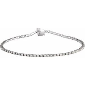 14K Yellow, White, Rose Gold 1 CTW Lab-Grown Diamond Line 18.4cm Bracelet