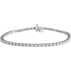 14K Yellow, White Gold 3 CTW Lab-Grown Diamond Line 18.4cm Bracelet