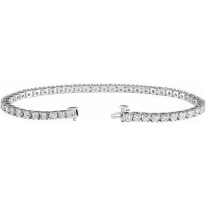 14K White Gold 4 CTW Lab-Grown Diamond Line 18.4cm Bracelet