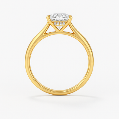 The Brescia Ring - Hidden Halo Cathedral Radiant Solitaire
