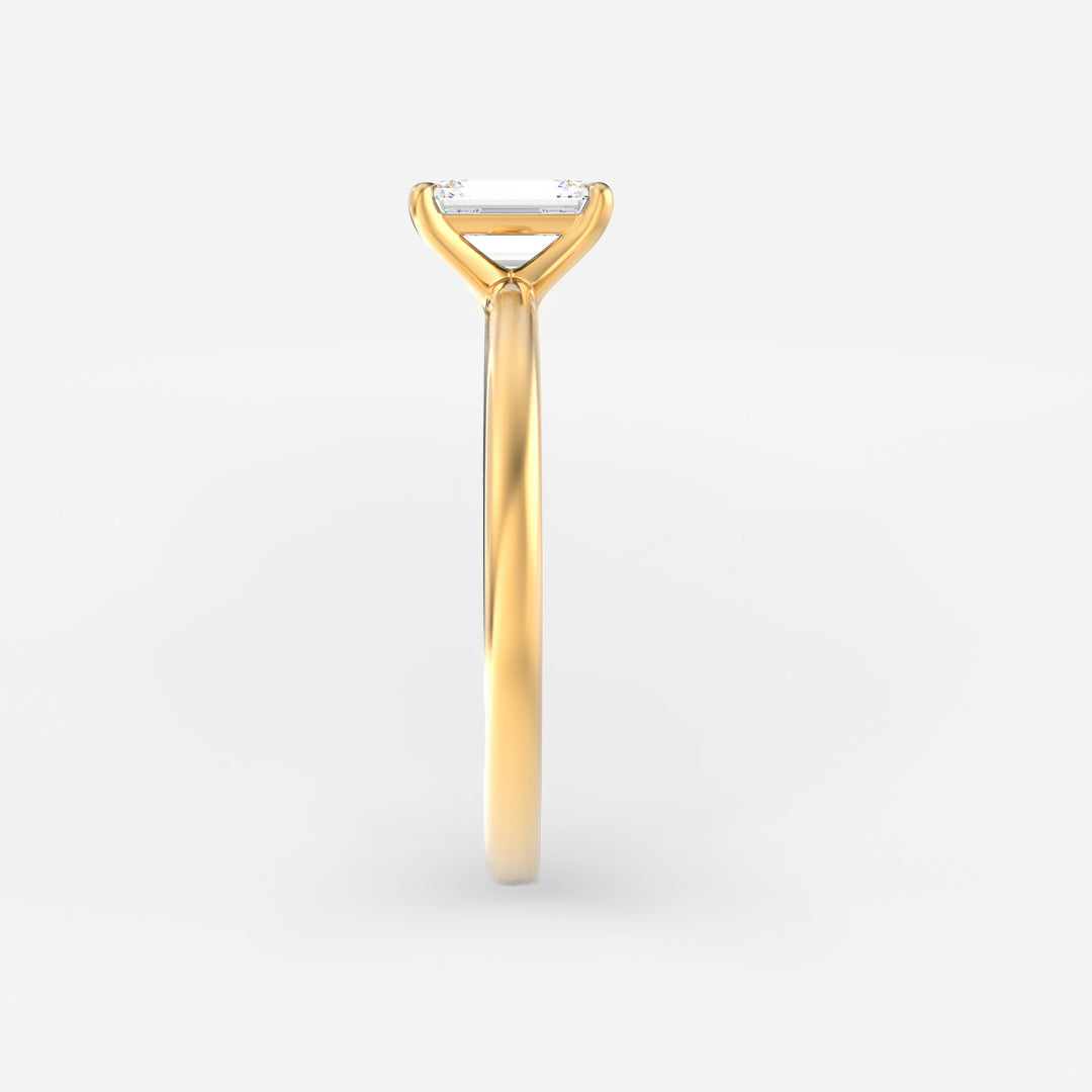 The Venice Ring - Low Set Emerald Solitaire
