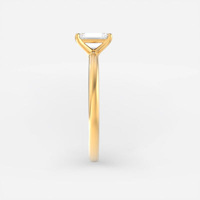The Venice Ring - Low Set Emerald Solitaire