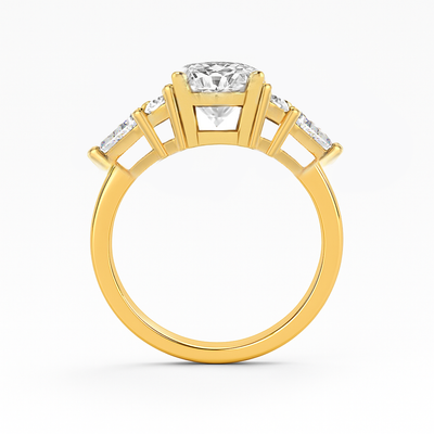 The Maya Ring - Lab Grown Diamond with Side Stones