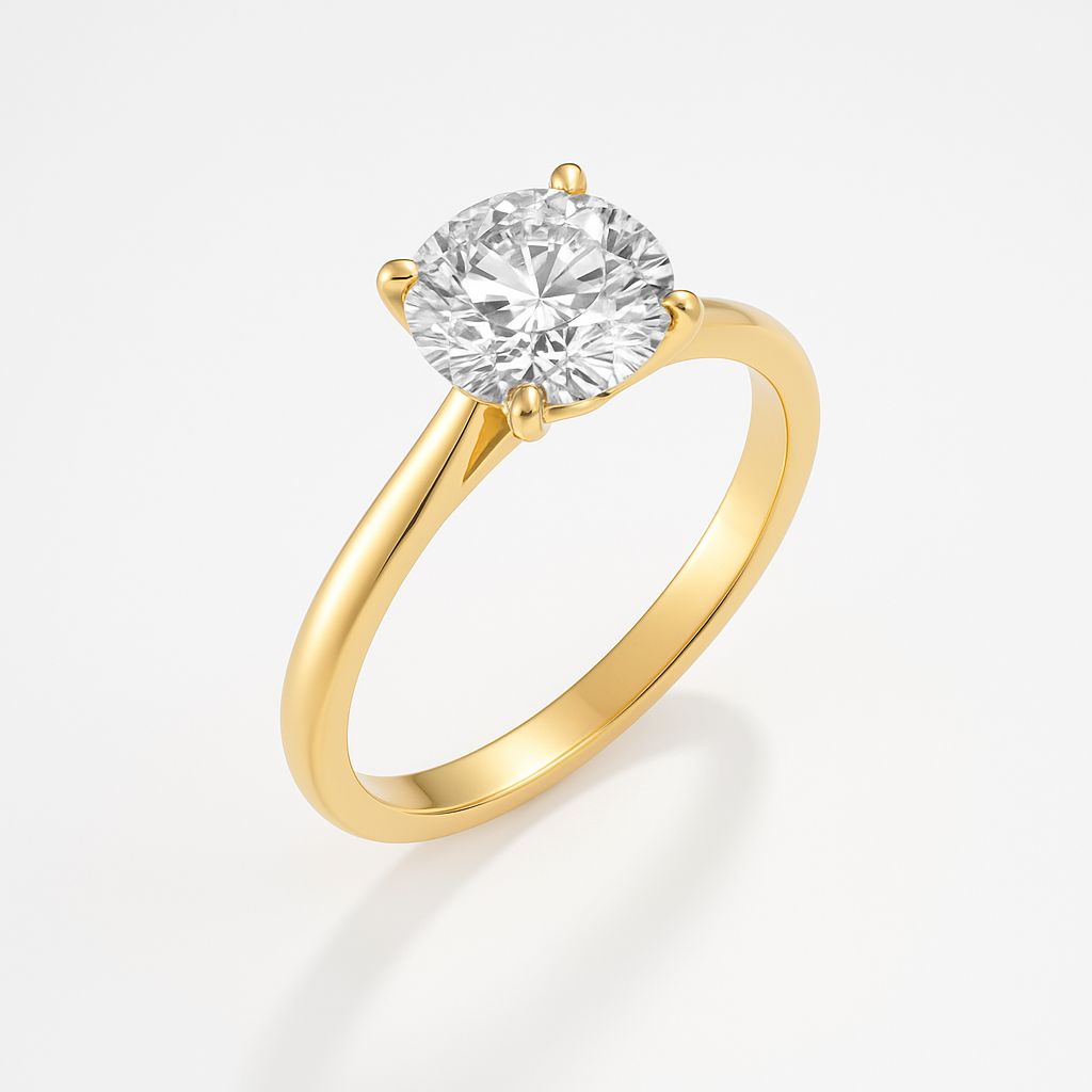 The Vicenza Ring - 4-Claw Cathedral Round Solitaire