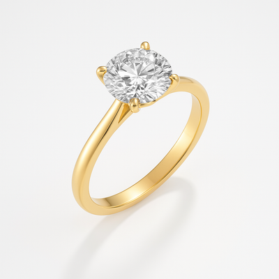The Vicenza Ring - 4-Claw Cathedral Round Solitaire